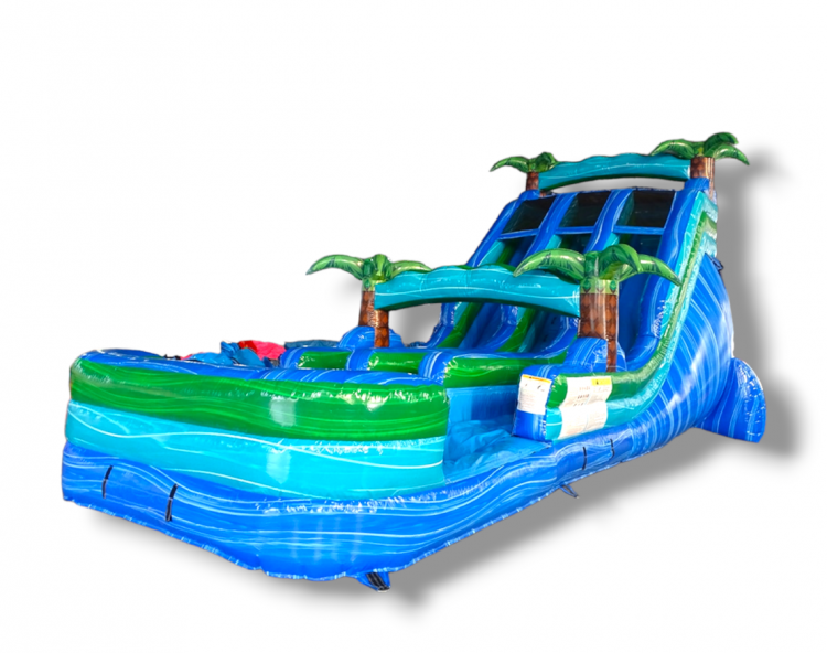 18ft Dual-Lane Island Drop Water Slide