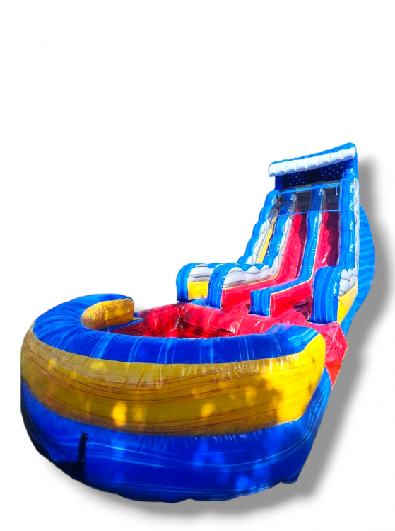 22ft Dual-Lane Fireblast Tsunami Water Slide