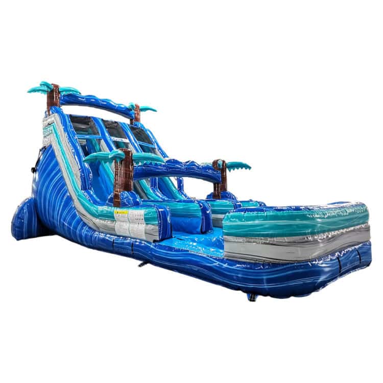 18FT Dual-Lane Cayman Crush Water Slide